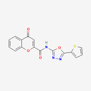 molecular formula C16H9N3O4S B2367487 4-oxo-N-(5-thiophen-2-yl-1,3,4-oxadiazol-2-yl)chromene-2-carboxamide CAS No. 865287-86-1