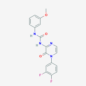 molecular formula C18H14F2N4O3 B2367513 1-(4-(3,4-Difluorophenyl)-3-oxo-3,4-dihydropyrazin-2-yl)-3-(3-methoxyphenyl)urea CAS No. 1226441-44-6