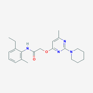 molecular formula C21H28N4O2 B2367517 N-(2-ethyl-6-methylphenyl)-2-{[6-methyl-2-(piperidin-1-yl)pyrimidin-4-yl]oxy}acetamide CAS No. 1226433-10-8