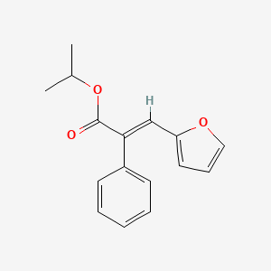 molecular formula C16H16O3 B2367519 Isopropyl (E)-3-(furan-2-yl)-2-phenylacrylate CAS No. 885952-43-2