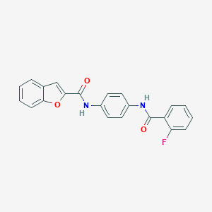 molecular formula C22H15FN2O3 B236752 N-[4-[(2-fluorobenzoyl)amino]phenyl]-1-benzofuran-2-carboxamide 