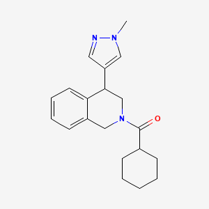 molecular formula C20H25N3O B2367525 cyclohexyl(4-(1-methyl-1H-pyrazol-4-yl)-3,4-dihydroisoquinolin-2(1H)-yl)methanone CAS No. 2309555-17-5