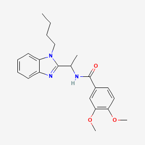 molecular formula C22H27N3O3 B2367532 N-[1-(1-butylbenzimidazol-2-yl)ethyl]-3,4-dimethoxybenzamide CAS No. 850921-46-9