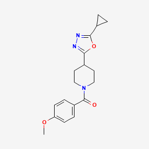 (4-(5-Cyclopropyl-1,3,4-oxadiazol-2-yl)piperidin-1-yl)(4-methoxyphenyl)methanone