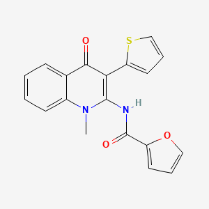 molecular formula C19H14N2O3S B2367543 N-[1-methyl-4-oxo-3-(thiophen-2-yl)-1,4-dihydroquinolin-2-yl]furan-2-carboxamide CAS No. 883964-92-9