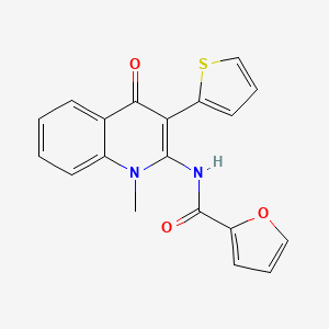 N-[1-methyl-4-oxo-3-(thiophen-2-yl)-1,4-dihydroquinolin-2-yl]furan-2-carboxamide
