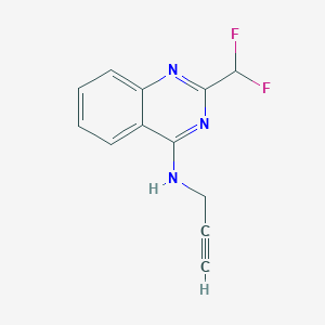 molecular formula C12H9F2N3 B2367546 2-(Difluoromethyl)-N-prop-2-ynylquinazolin-4-amine CAS No. 2189431-79-4