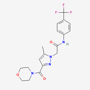 2-(5-methyl-3-(morpholine-4-carbonyl)-1H-pyrazol-1-yl)-N-(4-(trifluoromethyl)phenyl)acetamide