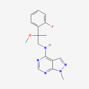 molecular formula C16H18FN5O B2367551 N-[2-(2-fluorophenyl)-2-methoxypropyl]-1-methyl-1H-pyrazolo[3,4-d]pyrimidin-4-amine CAS No. 2380083-74-7