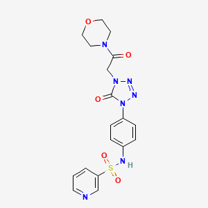 molecular formula C18H19N7O5S B2367553 N-(4-(4-(2-morpholino-2-oxoethyl)-5-oxo-4,5-dihydro-1H-tetrazol-1-yl)phenyl)pyridine-3-sulfonamide CAS No. 1396877-20-5