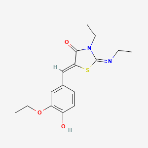 (2Z,5Z)-5-(3-ethoxy-4-hydroxybenzylidene)-3-ethyl-2-(ethylimino)thiazolidin-4-one