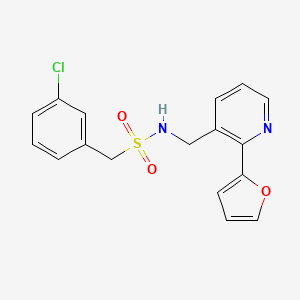 1-(3-chlorophenyl)-N-((2-(furan-2-yl)pyridin-3-yl)methyl)methanesulfonamide