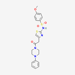 4-methoxy-N-(4-(2-oxo-2-(4-phenylpiperazin-1-yl)ethyl)thiazol-2-yl)benzenesulfonamide