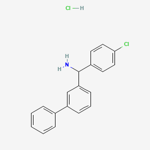 (4-Chlorophenyl)-(3-phenylphenyl)methanamine;hydrochloride