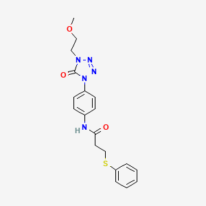N-(4-(4-(2-methoxyethyl)-5-oxo-4,5-dihydro-1H-tetrazol-1-yl)phenyl)-3-(phenylthio)propanamide