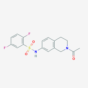 molecular formula C17H16F2N2O3S B2367606 N-(2-acetyl-1,2,3,4-tetrahydroisoquinolin-7-yl)-2,5-difluorobenzenesulfonamide CAS No. 955719-31-0