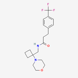 molecular formula C19H25F3N2O2 B2367609 N-[(1-Morpholin-4-ylcyclobutyl)methyl]-3-[4-(trifluoromethyl)phenyl]propanamide CAS No. 2380144-88-5