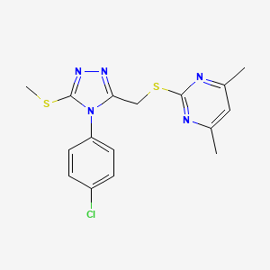 2-[[4-(4-Chlorophenyl)-5-methylsulfanyl-1,2,4-triazol-3-yl]methylsulfanyl]-4,6-dimethylpyrimidine