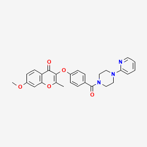 7-methoxy-2-methyl-3-(4-(4-(pyridin-2-yl)piperazine-1-carbonyl)phenoxy)-4H-chromen-4-one