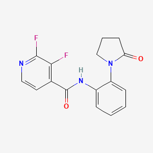 molecular formula C16H13F2N3O2 B2367617 2,3-difluoro-N-[2-(2-oxopyrrolidin-1-yl)phenyl]pyridine-4-carboxamide CAS No. 1788979-02-1