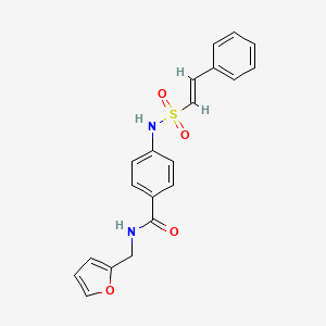 N-(furan-2-ylmethyl)-4-[[(E)-2-phenylethenyl]sulfonylamino]benzamide