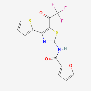 N-[4-thiophen-2-yl-5-(2,2,2-trifluoroacetyl)-1,3-thiazol-2-yl]furan-2-carboxamide