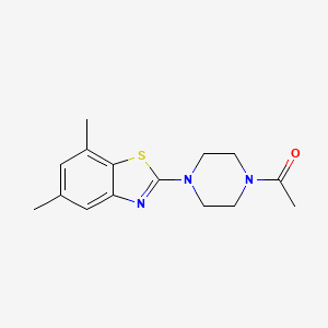 molecular formula C15H19N3OS B2367637 1-(4-(5,7-Dimethylbenzo[d]thiazol-2-yl)piperazin-1-yl)ethanone CAS No. 897483-07-7