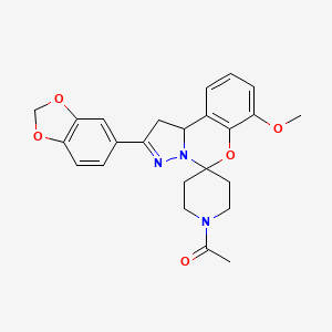 1-(2-(Benzo[d][1,3]dioxol-5-yl)-7-methoxy-1,10b-dihydrospiro[benzo[e]pyrazolo[1,5-c][1,3]oxazine-5,4'-piperidin]-1'-yl)ethanone
