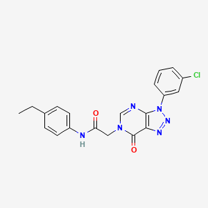 molecular formula C20H17ClN6O2 B2367642 2-(3-(3-chlorophenyl)-7-oxo-3H-[1,2,3]triazolo[4,5-d]pyrimidin-6(7H)-yl)-N-(4-ethylphenyl)acetamide CAS No. 847384-77-4