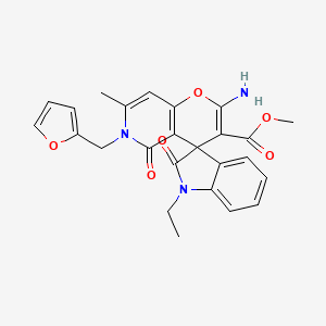 Methyl 2'-amino-1-ethyl-6'-(furan-2-ylmethyl)-7'-methyl-2,5'-dioxospiro[indole-3,4'-pyrano[3,2-c]pyridine]-3'-carboxylate