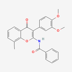 molecular formula C25H21NO5 B2367696 N-(3-(3,4-dimethoxyphenyl)-8-methyl-4-oxo-4H-chromen-2-yl)benzamide CAS No. 879565-33-0