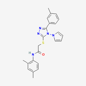 molecular formula C23H23N5OS B2367706 N-(2,4-dimethylphenyl)-2-[[5-(3-methylphenyl)-4-pyrrol-1-yl-1,2,4-triazol-3-yl]sulfanyl]acetamide CAS No. 898371-72-7