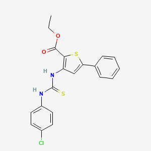 Ethyl 3-(3-(4-chlorophenyl)thioureido)-5-phenylthiophene-2-carboxylate