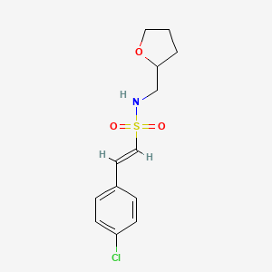 molecular formula C13H16ClNO3S B2367711 (E)-2-(4-chlorophenyl)-N-(oxolan-2-ylmethyl)ethenesulfonamide CAS No. 1331530-23-4