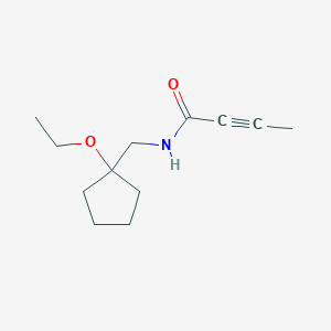 molecular formula C12H19NO2 B2367744 N-[(1-Ethoxycyclopentyl)methyl]but-2-ynamide CAS No. 2411310-73-9