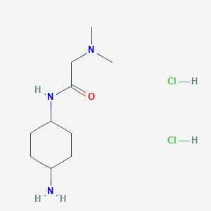 molecular formula C10H23Cl2N3O B2367759 N-[(1R*,4R*)-4-Aminocyclohexyl]-2-(dimethylamino)acetamide dihydrochloride CAS No. 1286273-84-4