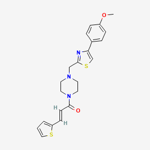 (E)-1-(4-((4-(4-methoxyphenyl)thiazol-2-yl)methyl)piperazin-1-yl)-3-(thiophen-2-yl)prop-2-en-1-one