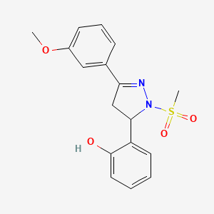 2-(3-(3-methoxyphenyl)-1-(methylsulfonyl)-4,5-dihydro-1H-pyrazol-5-yl)phenol
