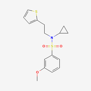 molecular formula C16H19NO3S2 B2367811 N-cyclopropyl-3-methoxy-N-(2-(thiophen-2-yl)ethyl)benzenesulfonamide CAS No. 1396717-43-3