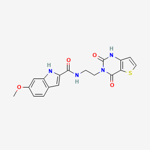 molecular formula C18H16N4O4S B2367812 N-(2-(2,4-dioxo-1,2-dihydrothieno[3,2-d]pyrimidin-3(4H)-yl)ethyl)-6-methoxy-1H-indole-2-carboxamide CAS No. 2034323-49-2