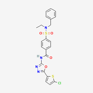 4-[benzyl(ethyl)sulfamoyl]-N-[5-(5-chlorothiophen-2-yl)-1,3,4-oxadiazol-2-yl]benzamide