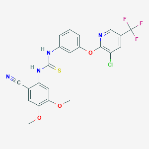 N-(3-{[3-chloro-5-(trifluoromethyl)-2-pyridinyl]oxy}phenyl)-N'-(2-cyano-4,5-dimethoxyphenyl)thiourea