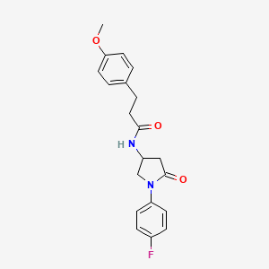 molecular formula C20H21FN2O3 B2367848 N-[1-(4-fluorophenyl)-5-oxopyrrolidin-3-yl]-3-(4-methoxyphenyl)propanamide CAS No. 905664-90-6