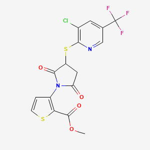 Methyl 3-(3-{[3-chloro-5-(trifluoromethyl)-2-pyridinyl]sulfanyl}-2,5-dioxo-1-pyrrolidinyl)-2-thiophenecarboxylate