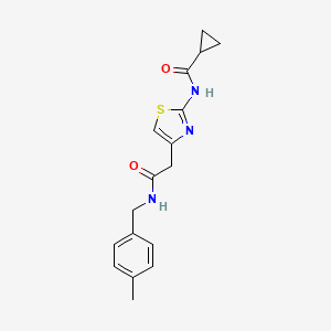 N-(4-(2-((4-methylbenzyl)amino)-2-oxoethyl)thiazol-2-yl)cyclopropanecarboxamide