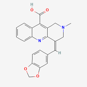 (4Z)-4-(1,3-benzodioxol-5-ylmethylidene)-2-methyl-1,3-dihydrobenzo[b][1,6]naphthyridine-10-carboxylic acid