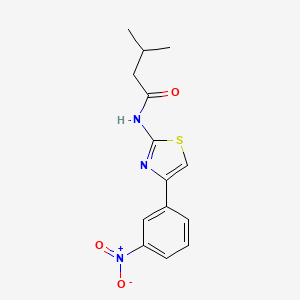 molecular formula C14H15N3O3S B2367896 3-methyl-N-[4-(3-nitrophenyl)-1,3-thiazol-2-yl]butanamide CAS No. 429647-39-2