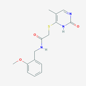 molecular formula C15H17N3O3S B2367902 N-(2-methoxybenzyl)-2-((5-methyl-2-oxo-1,2-dihydropyrimidin-4-yl)thio)acetamide CAS No. 898445-96-0