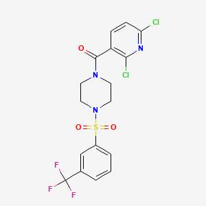 molecular formula C17H14Cl2F3N3O3S B2367906 (2,6-Dichloropyridin-3-yl)-[4-[3-(trifluoromethyl)phenyl]sulfonylpiperazin-1-yl]methanone CAS No. 1223016-72-5