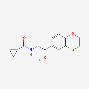 molecular formula C14H17NO4 B2367927 N-[2-(2,3-dihydro-1,4-benzodioxin-6-yl)-2-hydroxyethyl]cyclopropanecarboxamide CAS No. 1268058-77-0